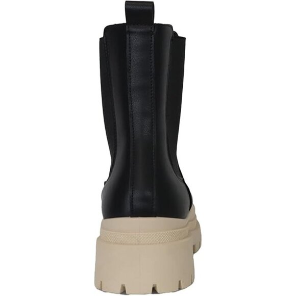YOKI Women's Duck Rain Boot Black/Beige Style Arko-2 Size 7 - Picture 4 of 6
